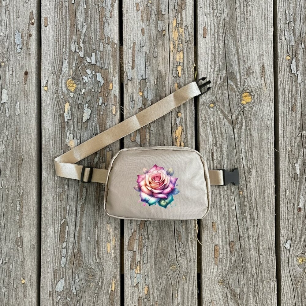 Floral Print Crossbody Fanny Pack -Beige Bag